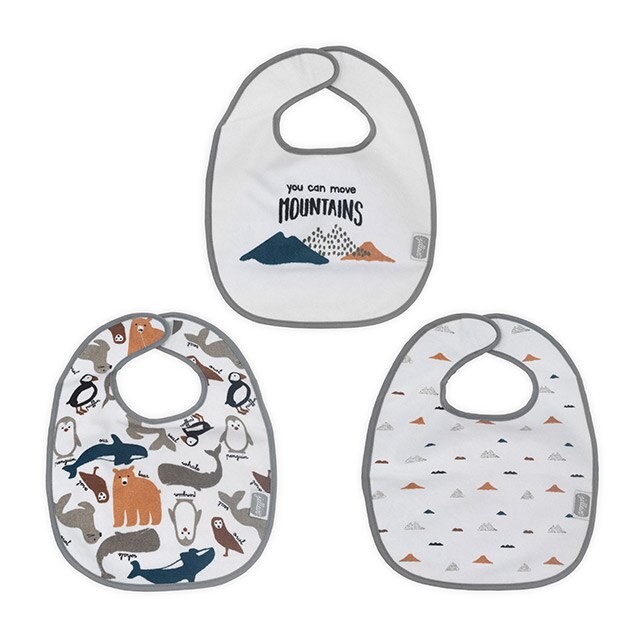 Set 3 bavete pentru bebelusi, Jollein Polar, 33x26 cm