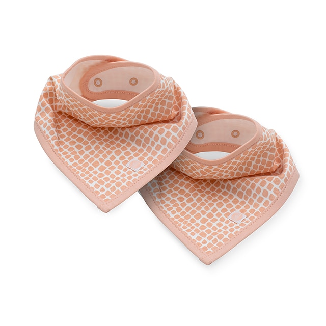 Set 2 bavete bandana pentru bebelusi, Jollein Snake, 37x24.5 cm, roz