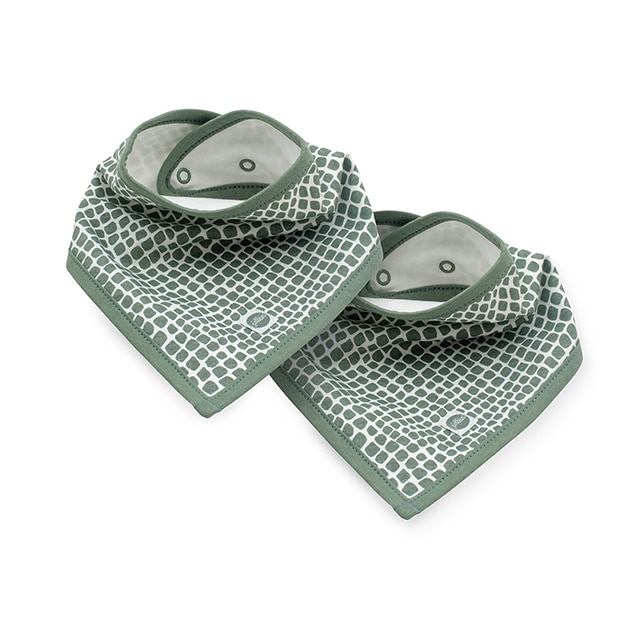 Set 2 bavete bandana pentru bebelusi, Jollein Snake, 37x24.5 cm, verde