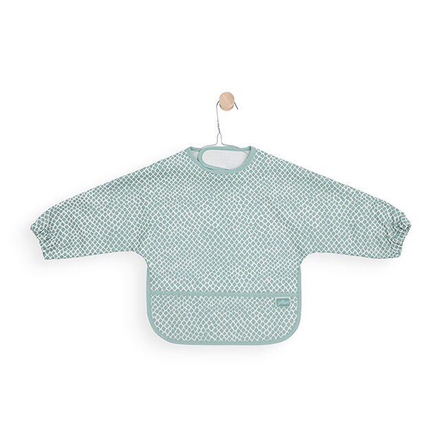 Baveta impermeabila pentru copii, Jollein Snake, cu maneci, 35x70 cm, verde