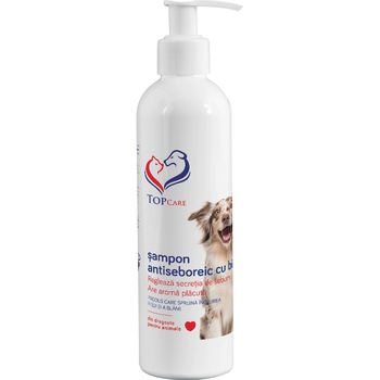 Sampon pentru caini Topcare, antiseboreic cu biosulf, 250 ml Sampon pentru caini Topcare, antiseboreic cu biosulf, 250 ml