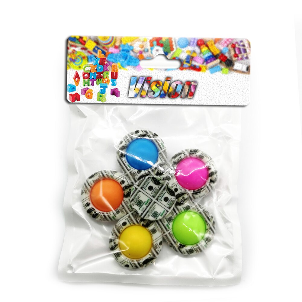 Jucarie senzoriala Spinner POP IT , 5 bule, Random, 8cm, Vision®