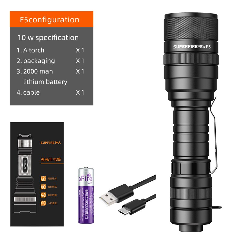 Lanterna LED SupFire X60-T, cu Zoom, 36W, 3000 lm, 3400 mAh