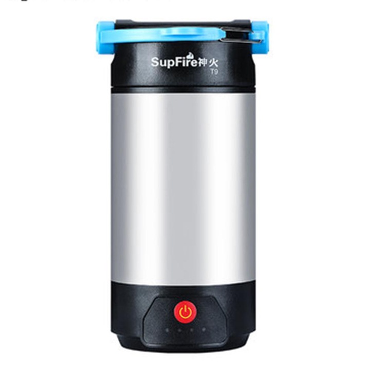 LED фенер SupFire T9 за къмпинг, 8W, 800 лумена, Акумулатор 9200 mAh, USB зареждане, Функция PowerBank