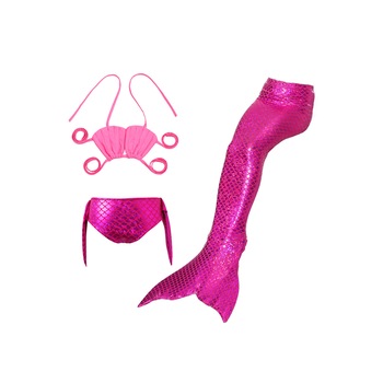 Set costum de baie, Model Sirena, 3 piese, 140 cm, Roz Set costum de baie, Model Sirena, 3 piese, 140 cm, Roz