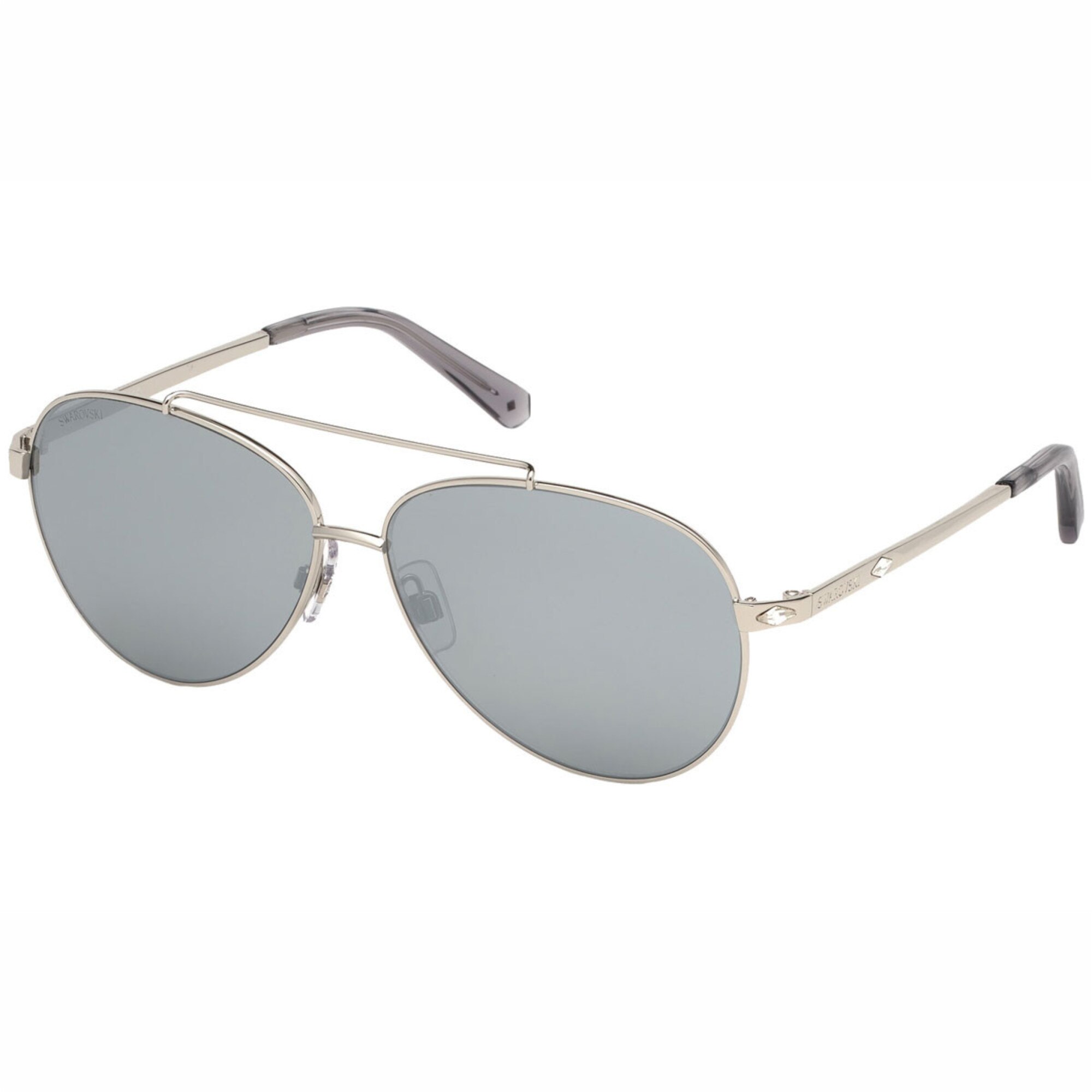 Ochelari de soare dama Swarovski Aviator Shiny Palladium/Mirrored Smoke SK0194/S-16C