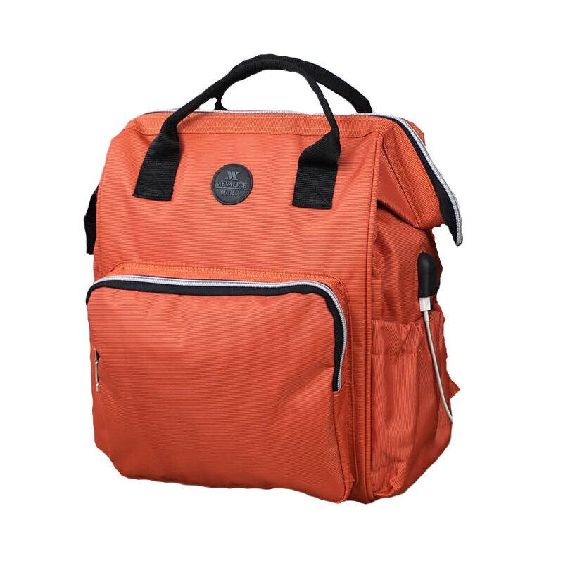 Rucsac pentru mamici, cu mufa USB, Smart Bag, portocaliu