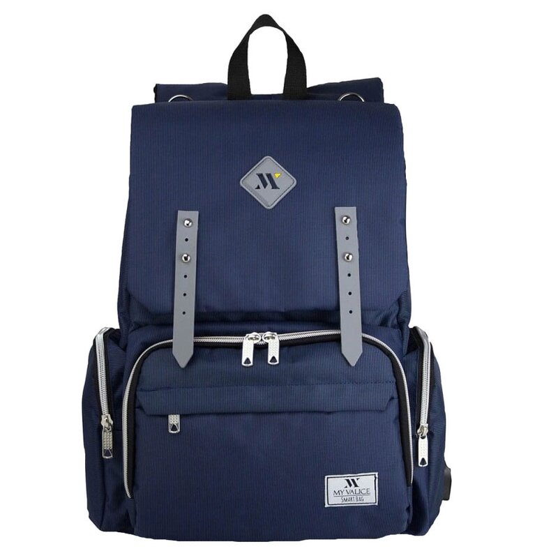 Rucsac pentru mamici, cu mufa USB, Maya, bluemarin