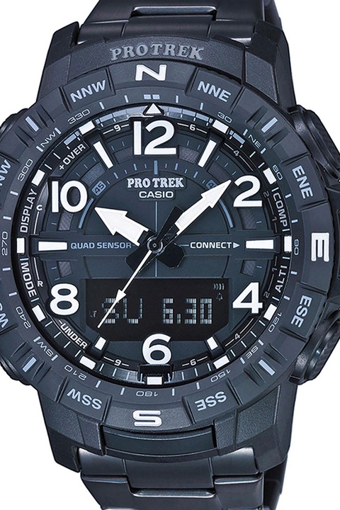 Casio, Часовник с иноксова верижка, Черен