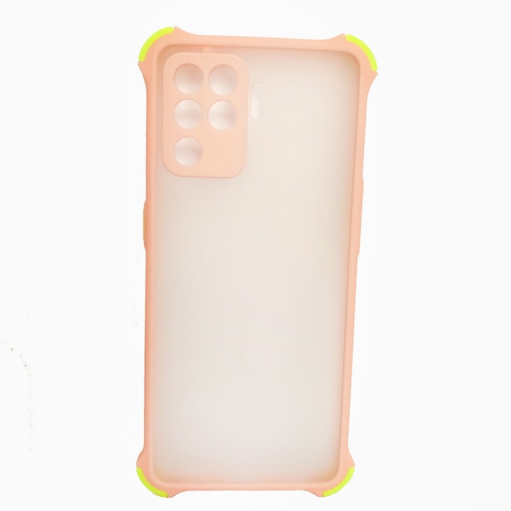 Husa de protectie pentru OPPO Reno 5 Lite, Silicon/ Policarbonat, Crem