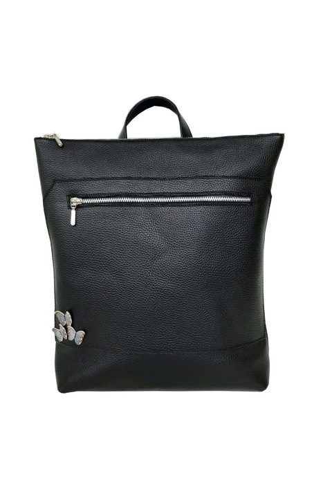 Rucsac piele naturala G101, Negru texturat