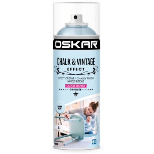 Spray vopsea oskar chalk vintage effect 400 ml -cloudy white