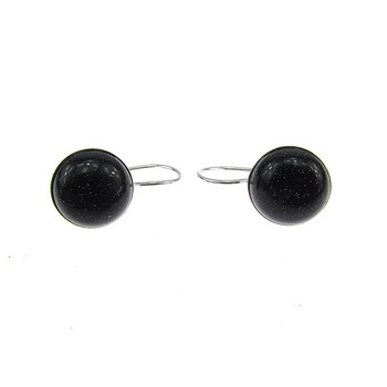 Cercei argint model clasic cu Piatra Soarelui albastra 10 MM Cercei argint model clasic cu Piatra Soarelui albastra 10 MM