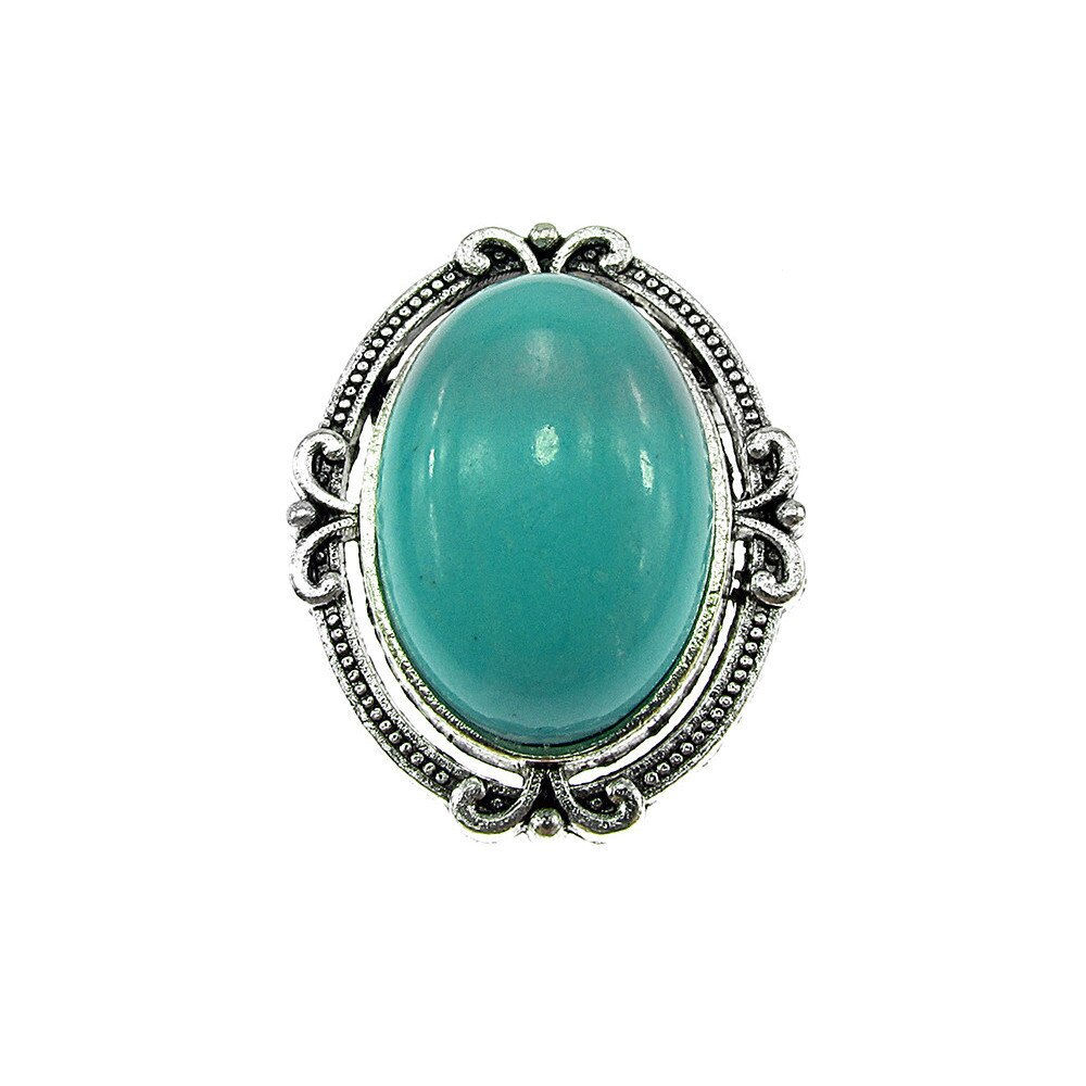 Brosa ovala mica cu turcoaz