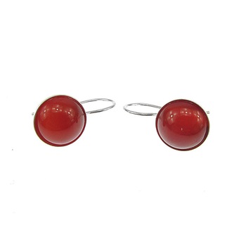 Cercei argint model clasic cu carneol 10 MM Cercei argint model clasic cu carneol 10 MM