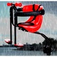 IDEAS4COMFORT Gyermekkerékpár ülés vízszintes első lökhárítóval, biztonsági övekkel, maximális terhelhetőség 20 kg, lábtartó, piros