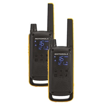 Statie radio PMR446 Motorola Talkabout T82, 2 Walkie-Talkies, IPx4, 16 canale, Negru Galben, BBL2453 Statie radio PMR446 Motorola Talkabout T82, 2 Walkie-Talkies, IPx4, 16 canale, Negru Galben, BBL2453