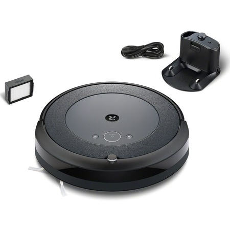 Robot aspirator iRobot Roomba i3 (i3154), Li-ion, Consum 26Wh, putere 10x, Harta, WiFi, Alexa&Google, 3-Stage Cleaning System, Senzori scari , Sistem aspirare mecanic+vacuum cu 2 perii Multi Surface rotative, patent iRobot, Gri inchis