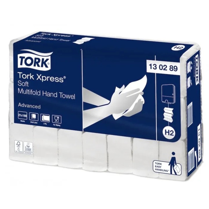 Servetele albe Express Tork Advanced, 2 straturi, 180buc/pachet( Bax de 21 )