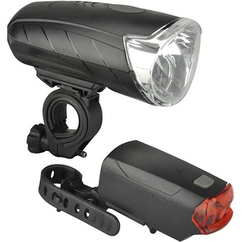 Set lumini bicicleta, Led, Fischer, 50/25/10 Lux, 3 moduri de luminare, suport prindere universal Set lumini bicicleta, Led, Fischer, 50/25/10 Lux, 3 moduri de luminare, suport prindere universal