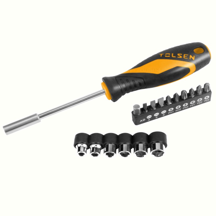 TOLSEN, 17 részes racsnis csavarhúzó készlet