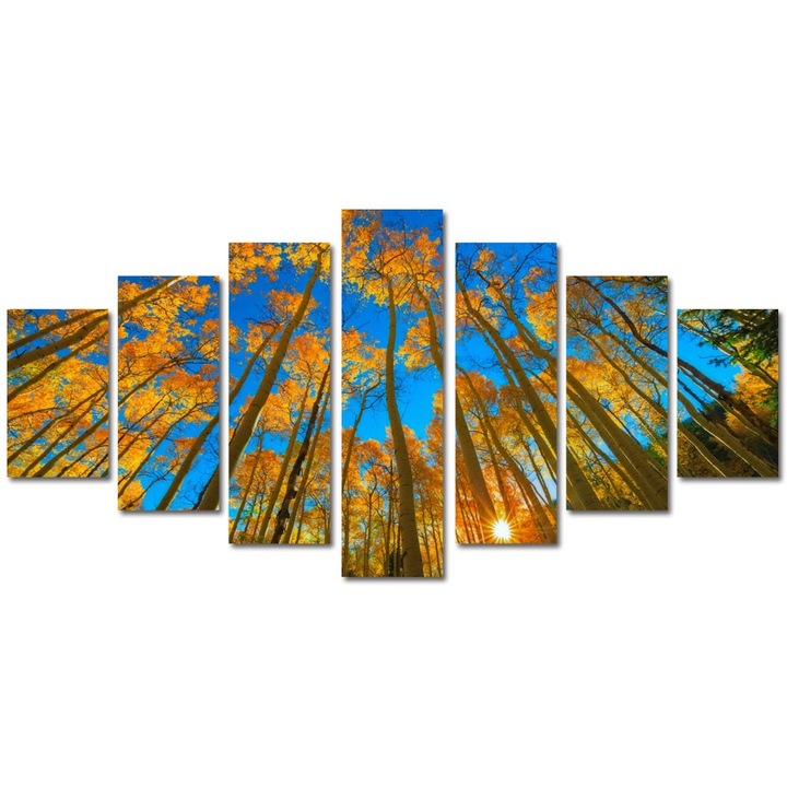 Tablou Multicanvas 7 Piese Peisaje In sus pe cer, 90 x 175 cm