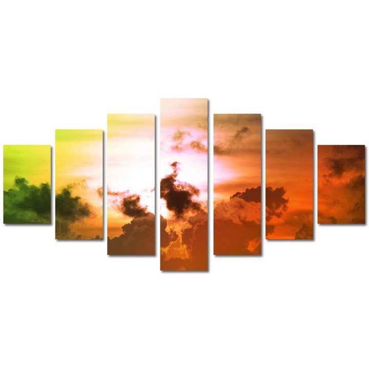 Tablou Multicanvas 7 Piese Peisaje Culori fantastice pe cer, 90 x 175 cm