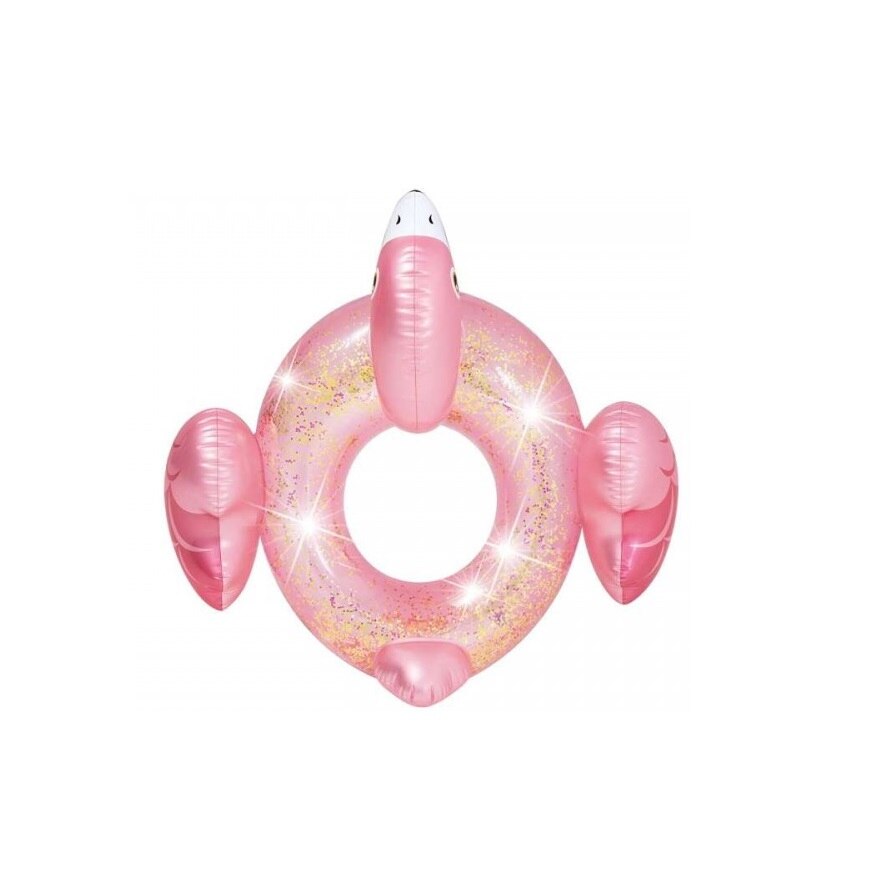 Colac gonflabil sub forma de flamingo, SUPER FLAMINGO, Roz, 99x89x71 cm