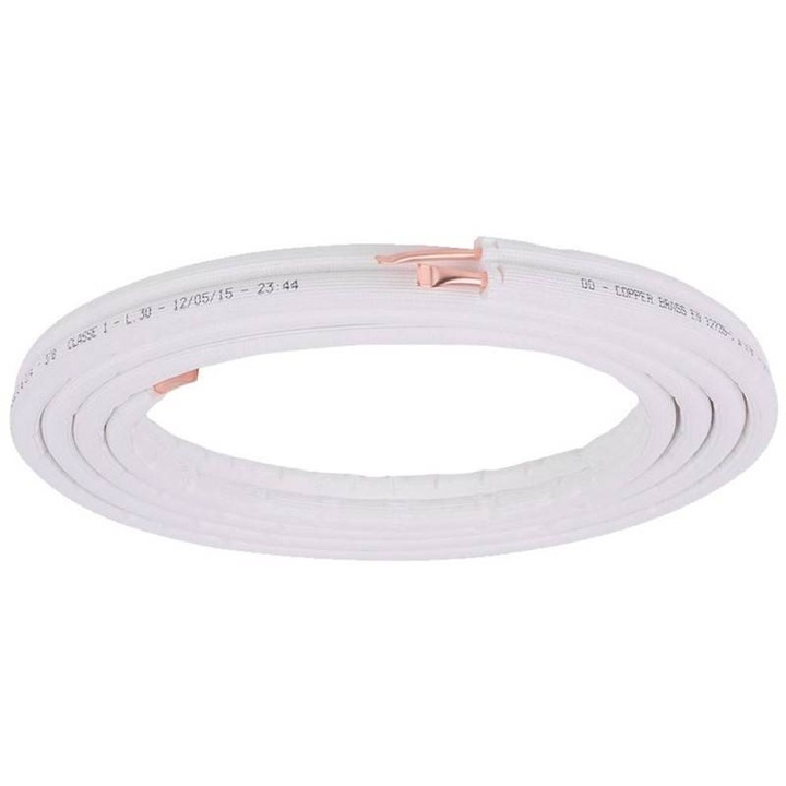 Tub izolator aer conditionat, Reporshop, Cupru, Unipolar, 3/8", 25 m, Alb