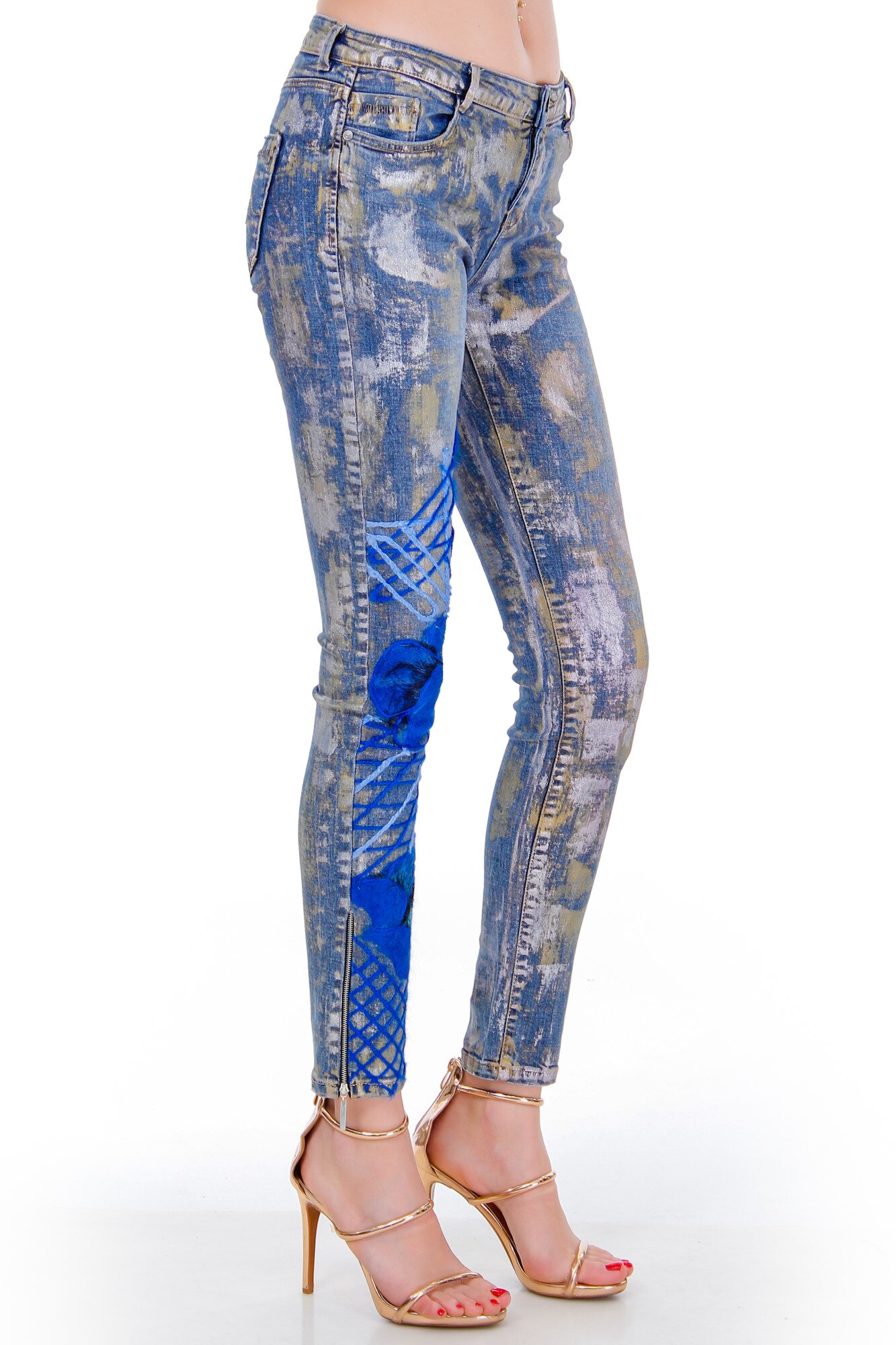 Pantaloni, Liza Panait, C-3357, denim, albastru