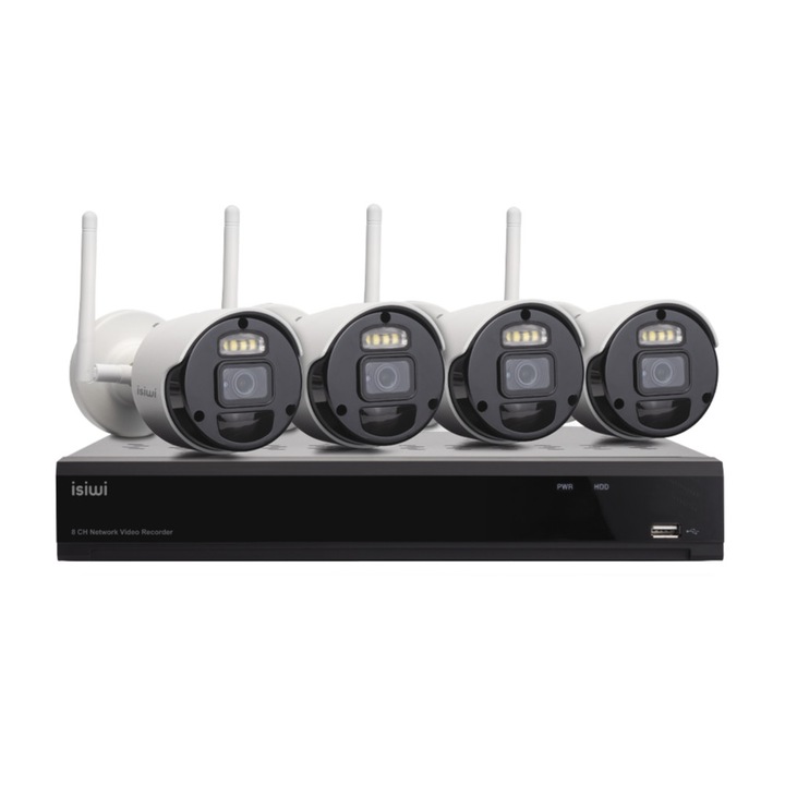 Kit Supraveghere 8CH NVR cu 6 Camere, 4K, Audio Bidirectional, 35x25x20cm