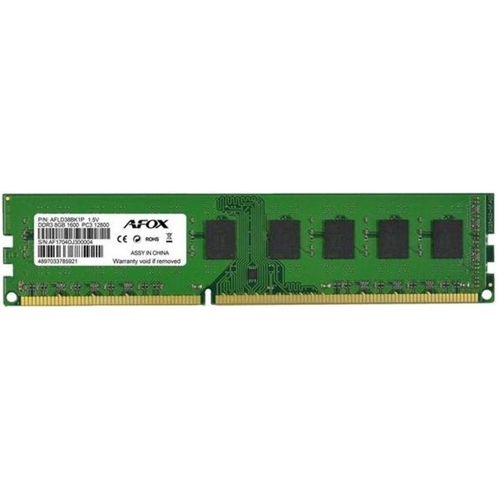 Памет Afox, 8GB (1x8GB) DDR3, 1600MHz, CL9