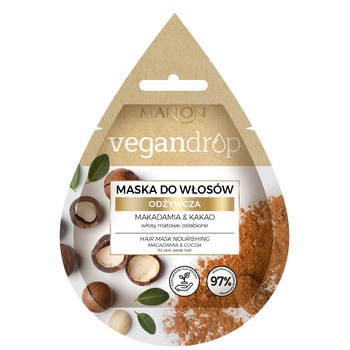 Masca plic pentru par, Marion, Vegandrop, Macadamia & Cacao, 20 ml Masca plic pentru par, Marion, Vegandrop, Macadamia & Cacao, 20 ml