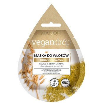 Masca plic pentru par, Marion, Vegandrop, Oat & Golden Clay, 20 ml Masca plic pentru par, Marion, Vegandrop, Oat & Golden Clay, 20 ml