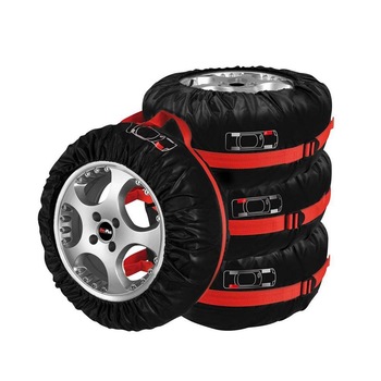 Set Huse Textile pentru Jante 13''- 16'' Carface, Negru/Rosu Set Huse Textile pentru Jante 13''- 16'' Carface, Negru/Rosu