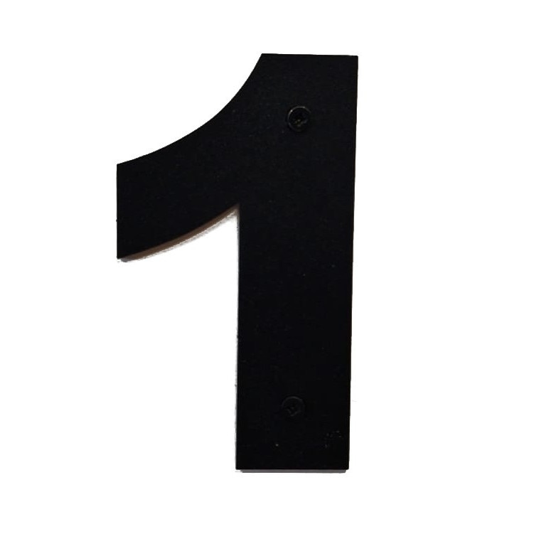 Numar casa, otel, 100 mm, negru, cifra 1