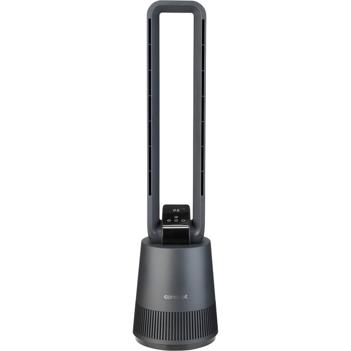 Вентилатор - кула Concept VS5140, Мощност 50 W, 3 степени, LED дисплей, Таймер, Дистанционно, Антрацит