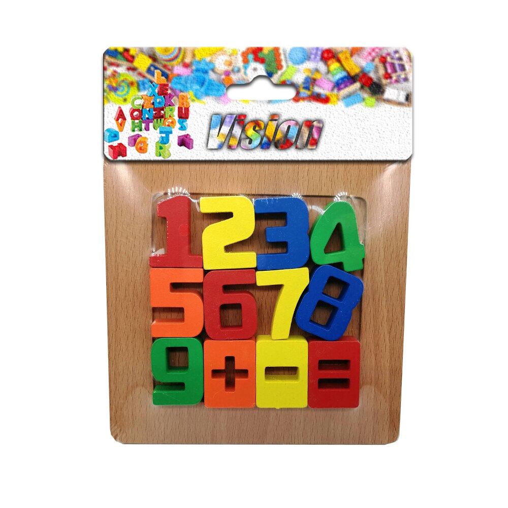 Puzzle lemn incastru 12 piese, cifre, 15x15cm, Vision