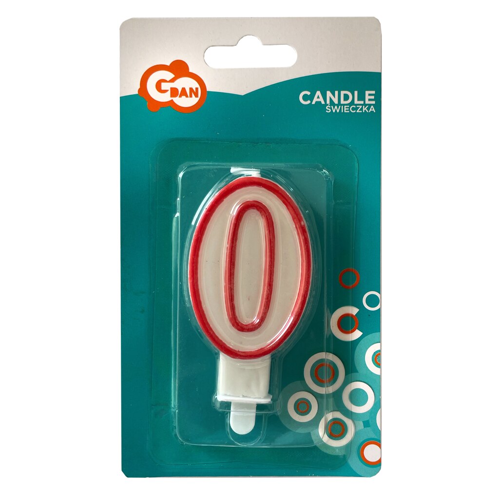 Lumanare aniversara pentru tort, cifra 0