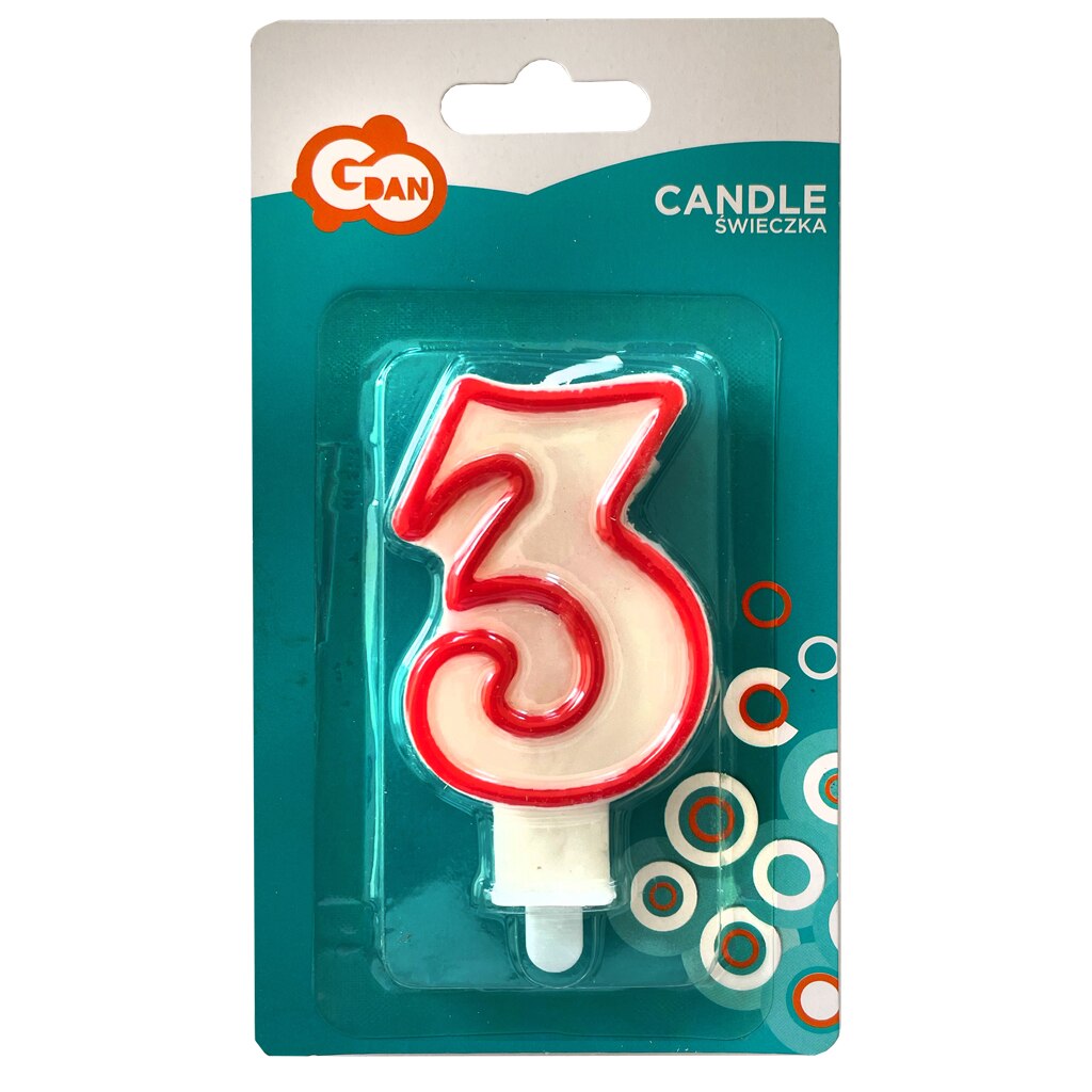Lumanare aniversara pentru tort, cifra 3