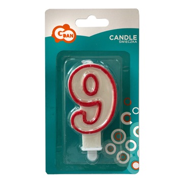 Lumanare aniversara pentru tort, cifra 9 Lumanare aniversara pentru tort, cifra 9