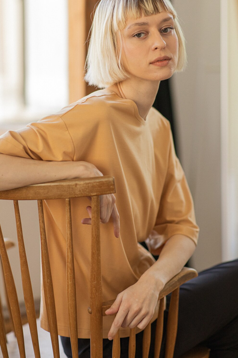 UNDRESS, Tricou supradimensionat cu partea din spate in V, Oranj persan