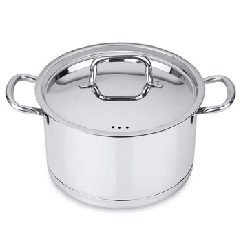 Oala pentru gatit cu inductie BergHOFF, cu capac, inox, ⌀20 cm, 3,7L, Argintiu Oala pentru gatit cu inductie BergHOFF, cu capac, inox, ⌀20 cm, 3,7L, Argintiu