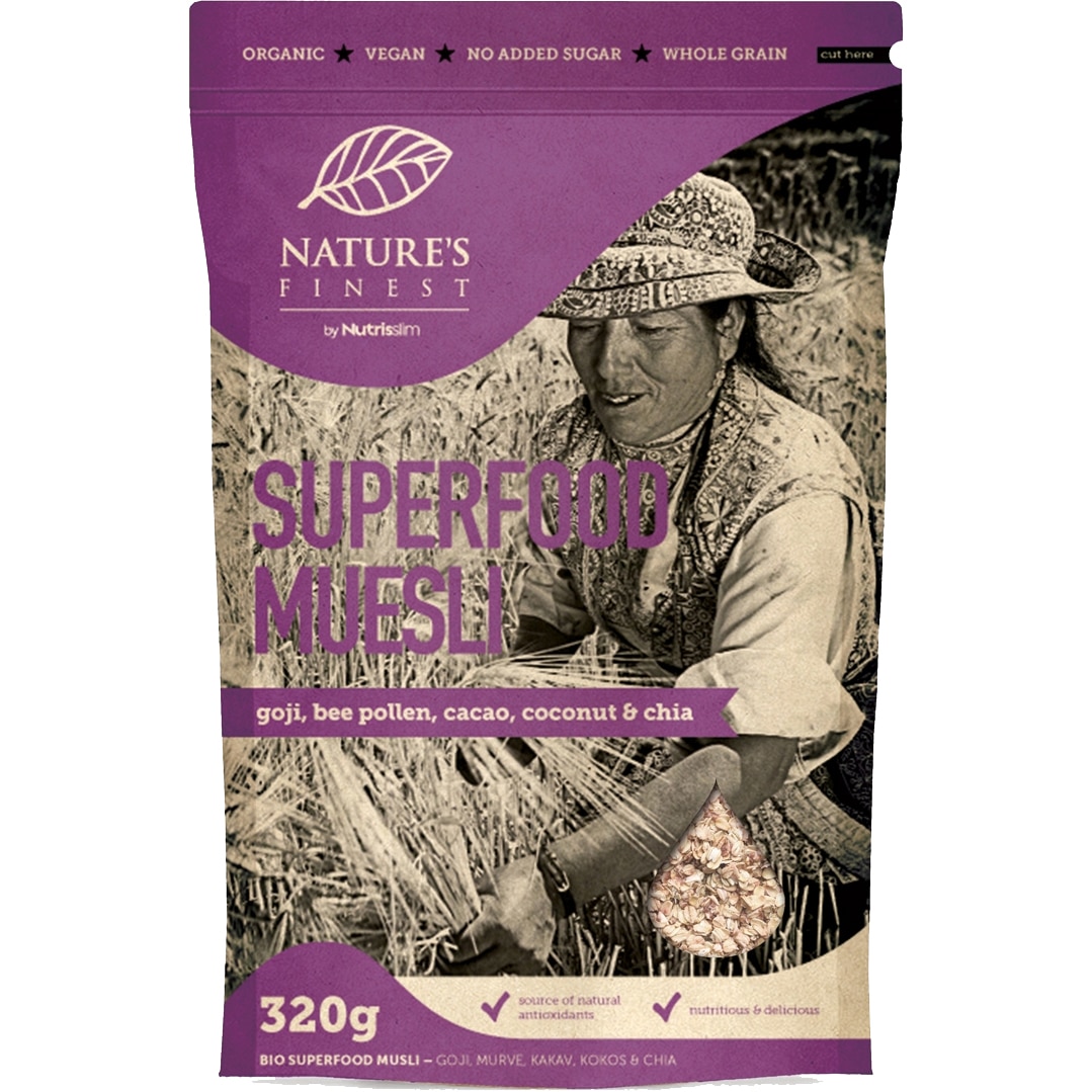 Cereale Musli superfood ECO Nature`s Finest, 320g
