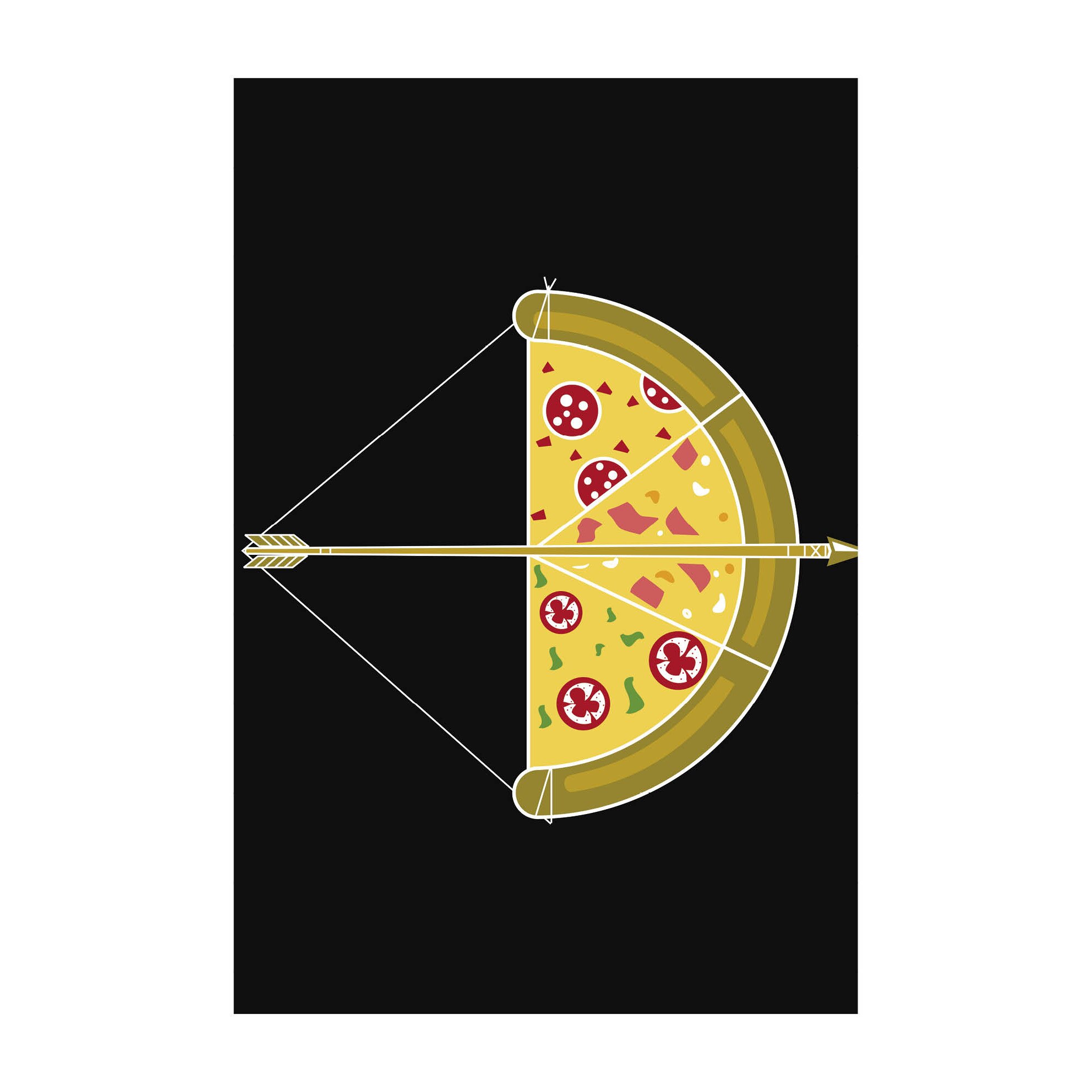 Poster -50x70 cm -Pizza sageata