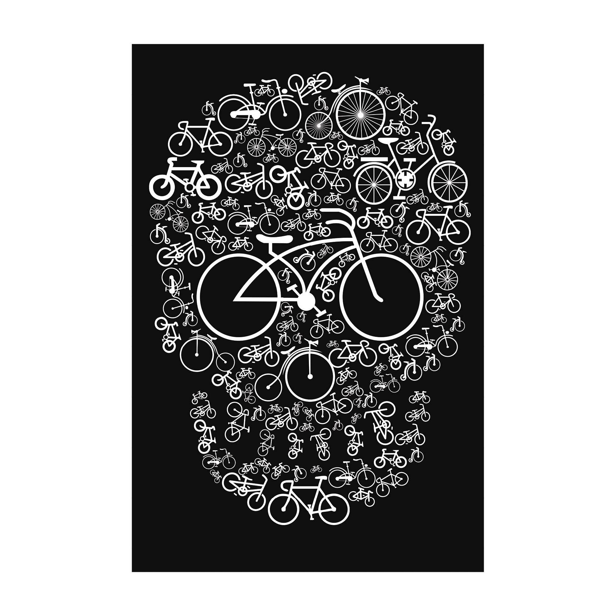 Poster -50x70 cm -Craniu de biciclete