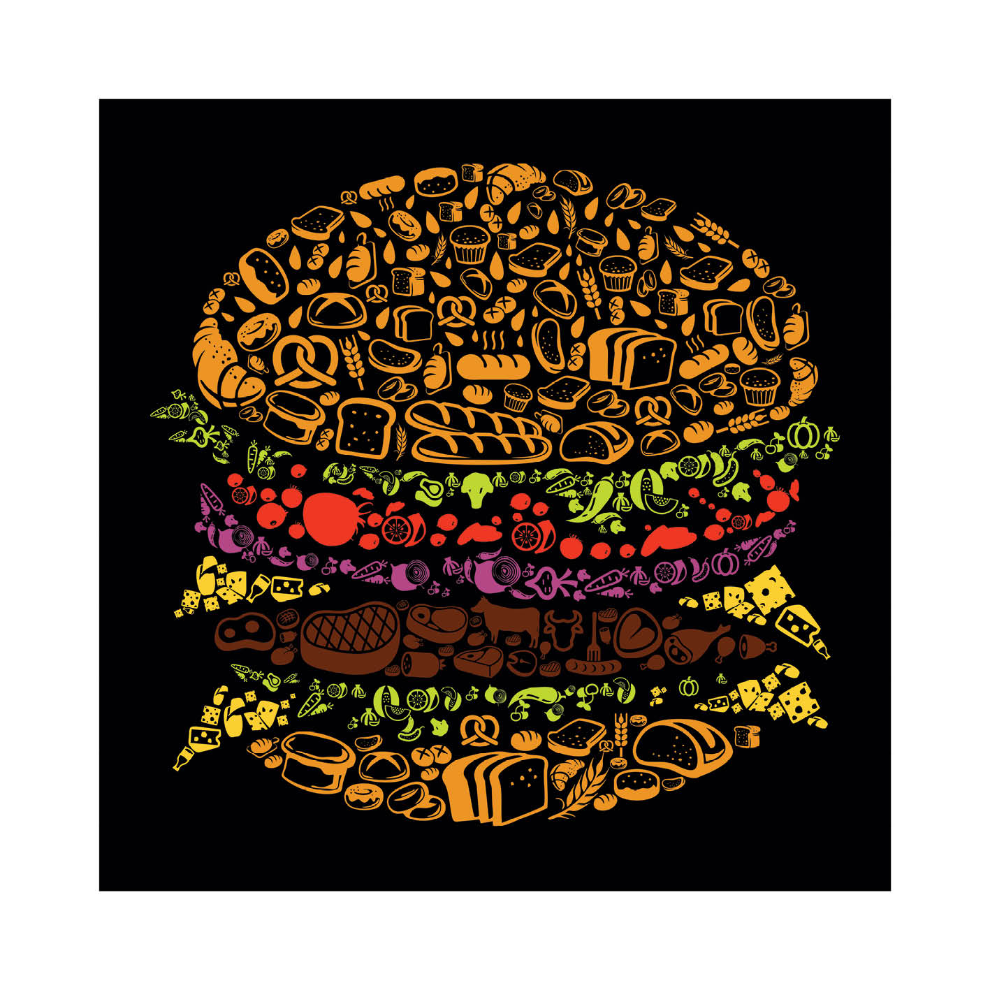 Poster -50x50 cm Burger