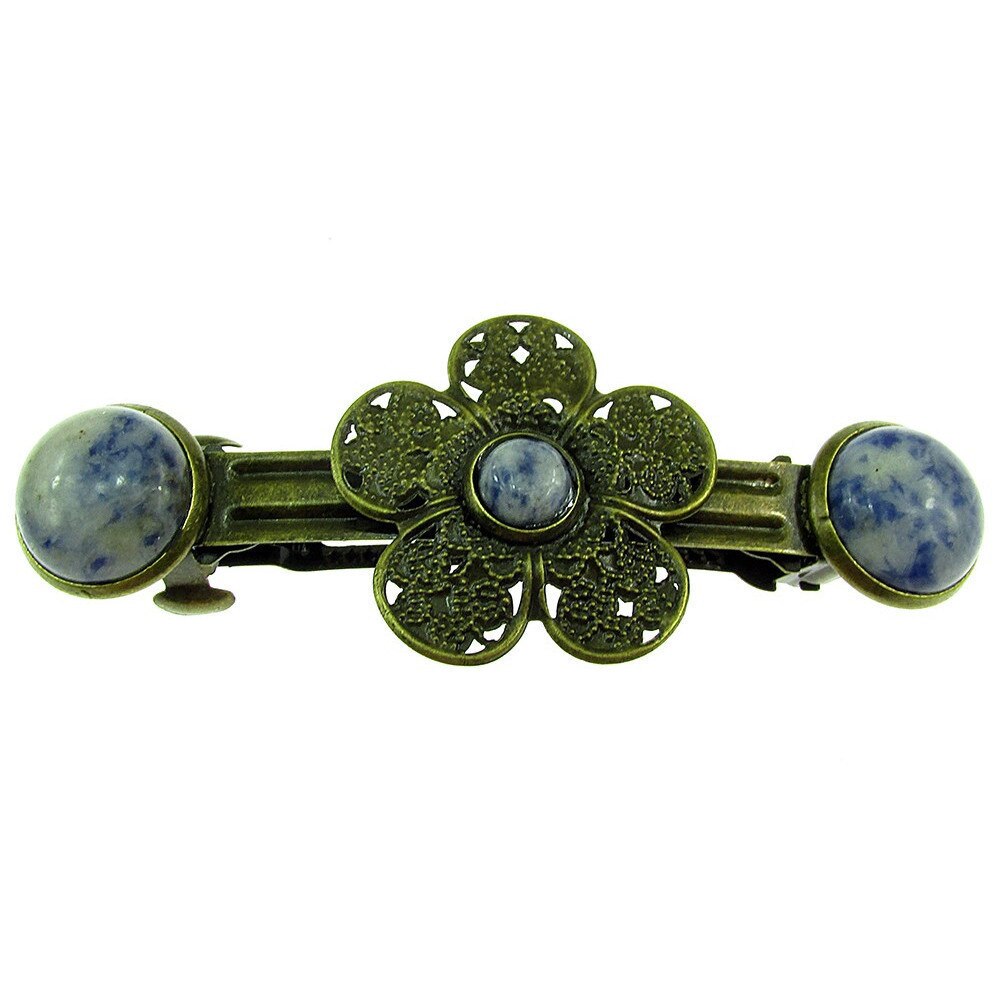 Clama de par bronz model floare cu sodalit