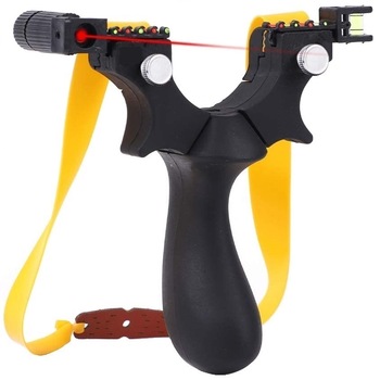 Prastie Profesionala Neagra cu Laser si Boloboc Culisant Prastie Profesionala Neagra cu Laser si Boloboc Culisant