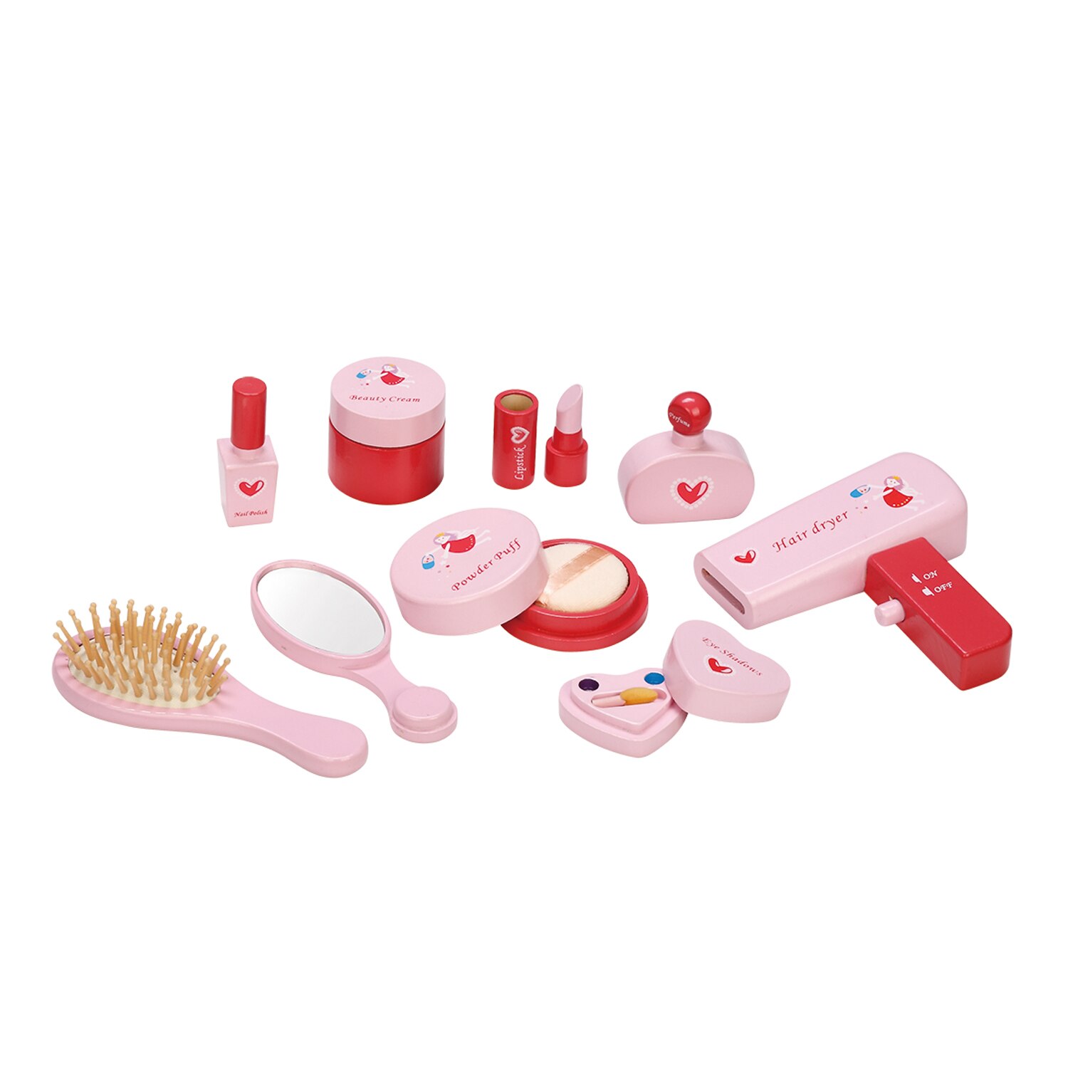 Jucarie trusa de machiaj, din lemn, 9 piese, Andreu Toys